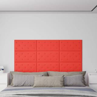 Vidaxl Nástenné panely 12 ks červené 60x30 cm umelá koža 2, 16 m²