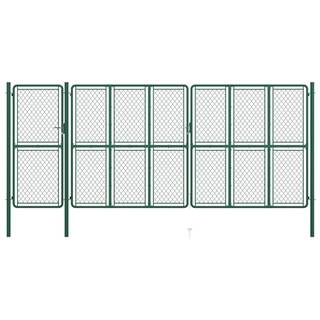 Vidaxl Záhradná brána,  oceľ 200x495 cm,  zelená