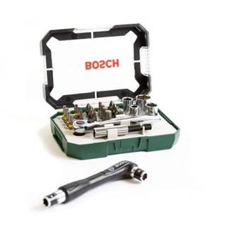 BOSCH Professional  2607017393 26 dielna sada s račňou + EXTRA obojstranný skrutkovač značky BOSCH Professional
