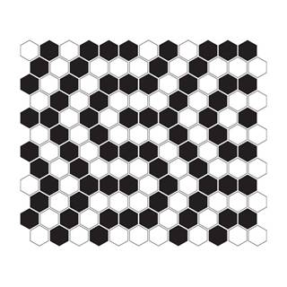 DUNIN  Mozaika Mini Hexagon B&W Coral - cena za 1 kus 300 x 260mm,  12.821 ks / m2 značky DUNIN