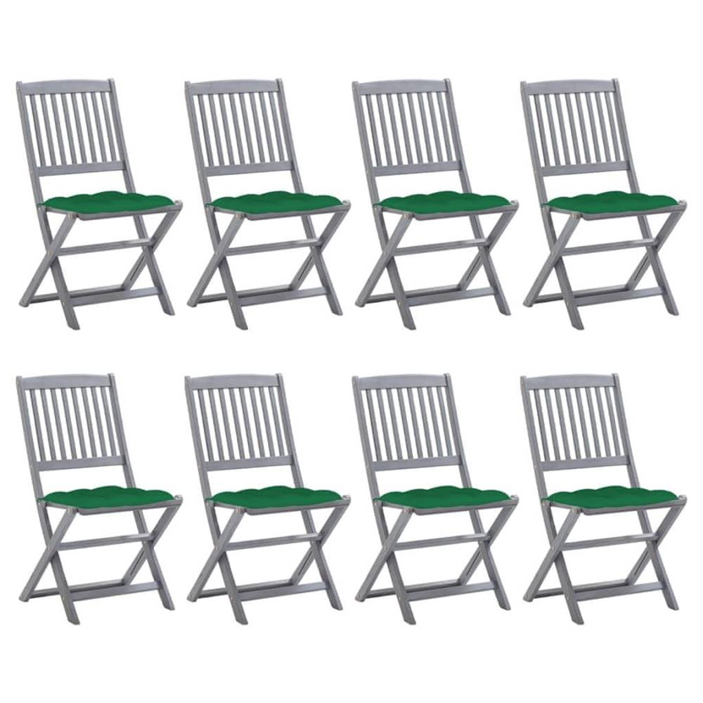Vidaxl  Skladacie vonkajšie stoličky 8 ks s podložkami akáciový masív značky Vidaxl