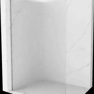 Mexen Kioto,  sprchová zástena 90 x 200 cm,  8mm sklo s rebrovým vzorom,  chrómový profil,  800-090-101-01-09