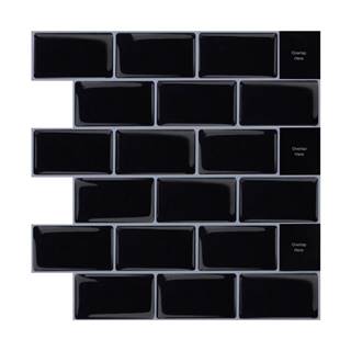 PIPPER.  Nalepovací obklad - 3D mozaika - Čierne tehličky 30, 5 x 30, 5 cm značky PIPPER.