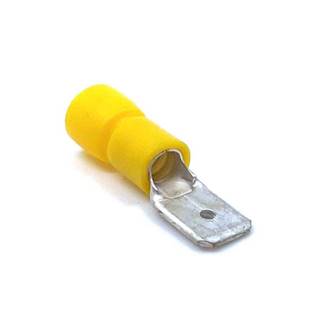 Tracon Electric Izolované Cu lisovacie kolíky ploché žlté 6, 3×0, 8mm / 6mm2 100 ks