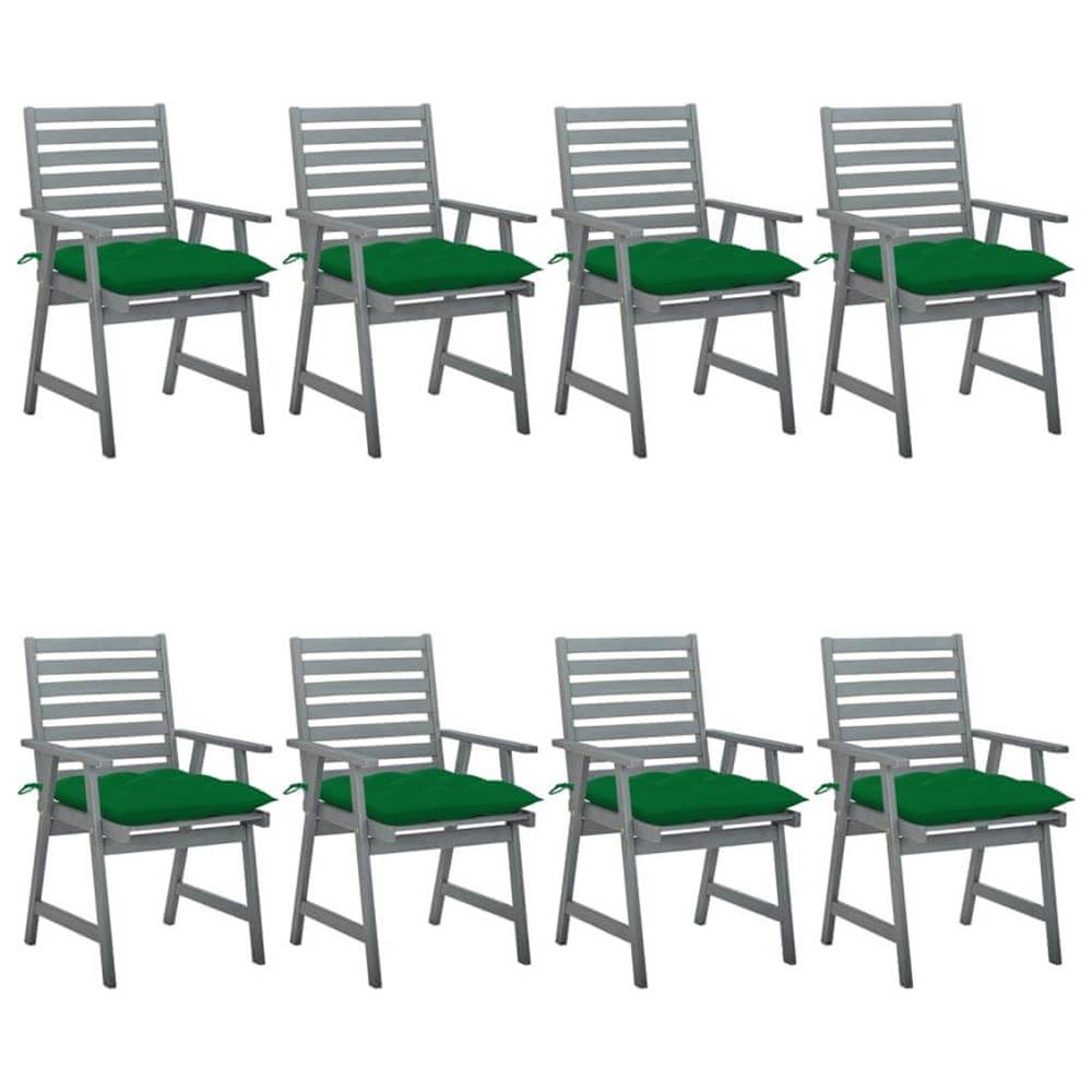 Petromila  vidaXL Záhradné jedálenské stoličky s vankúšmi 8 ks akáciový masív značky Petromila