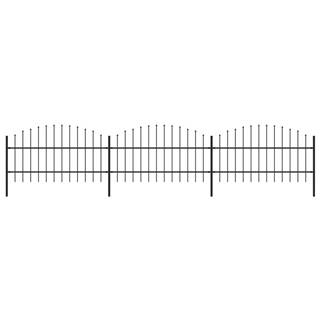 Petromila vidaXL Záhradný plot s hrotmi,  oceľ (0, 75-1)x5, 1 m,  čierny