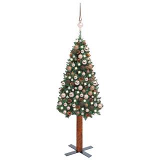 Vidaxl  Úzky vianočný stromček s LED a sadou gulí zelený 180 cm PVC značky Vidaxl