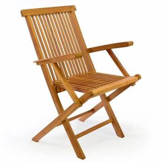 Greatstore DIVERO skladacia stolička z teakového dreva