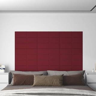 Vidaxl Nástenné panely 12 ks vínovočervené 60x15 cm zamat 1, 08 m²