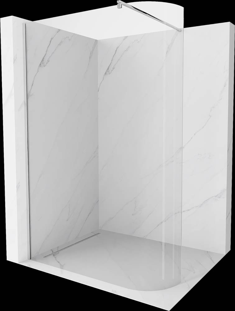 Mexen  Kioto,  zaoblená sprchová zástena 110 x 200 cm,  8mm číre sklo,  chrómový profil,  800-110-101-01-06 značky Mexen