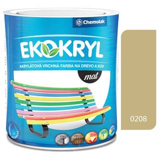 Chemolak Ekokryl Mat V2045 0208 béžová 0, 6l - vrchná akrylátová farba na drevo a kov