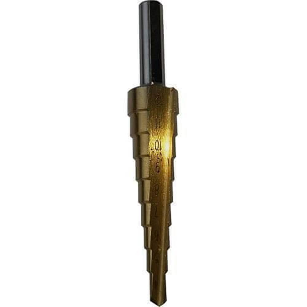 Strend Pro  Vrták  stupňovitý SD41,  04-12 mm,  TiN,  HSS rovný,  do kovu značky Strend Pro