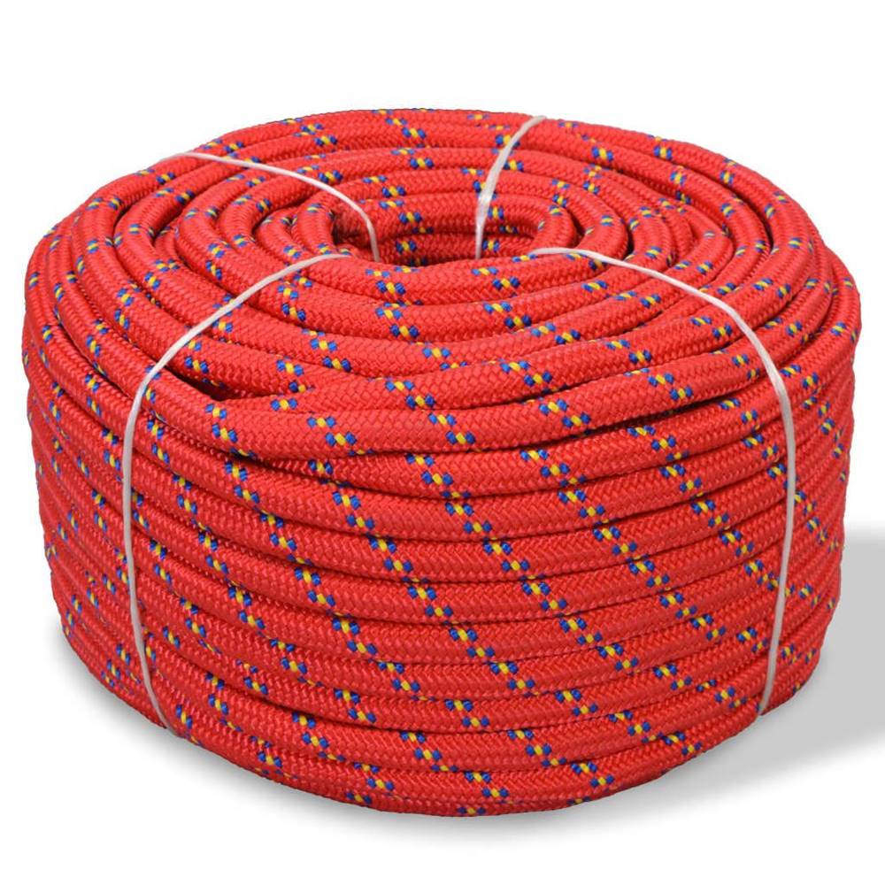 Vidaxl  Lodné lano,  polypropylén,  10 mm,  50 m,  červené značky Vidaxl