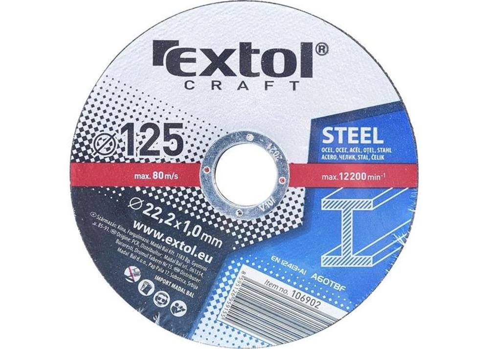 Extol Craft  106902 Rezný kotúč na kov 5ks,  125x1, 0mm značky Extol Craft