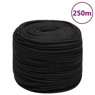 Vidaxl Lodné lano čierne 8 mm 250 m polypropylén