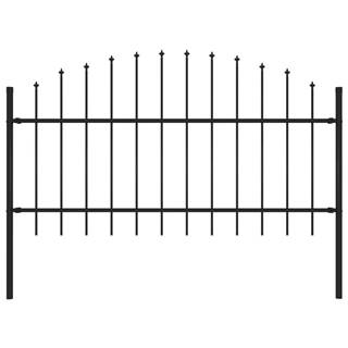 Petromila  vidaXL Záhradný plot s hrotmi,  oceľ (1-1, 25)x1, 7 m,  čierny značky Petromila