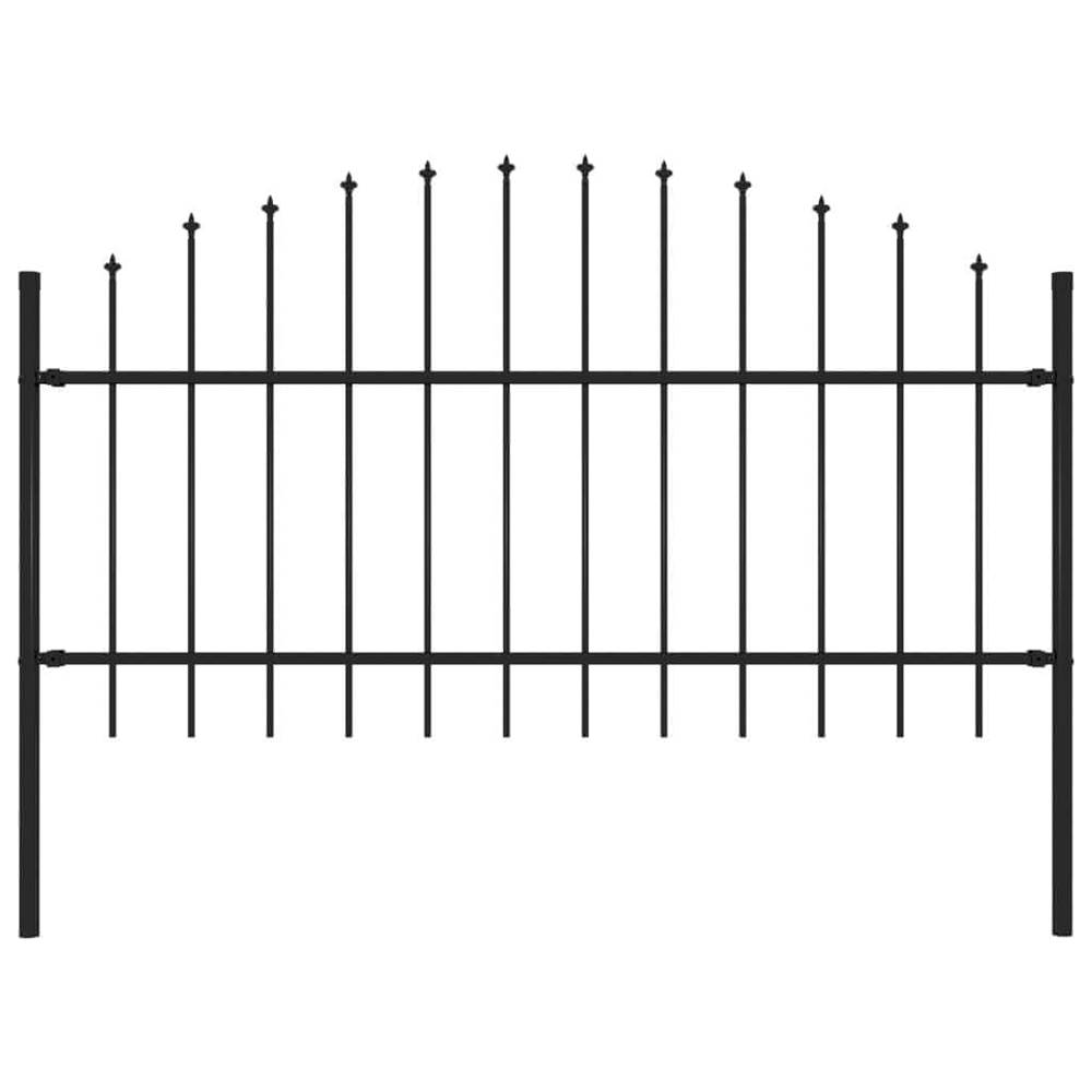 Petromila  vidaXL Záhradný plot s hrotmi,  oceľ (1-1, 25)x1, 7 m,  čierny značky Petromila