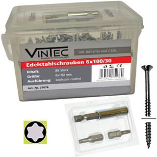 Vintec  Nerezové skrutky 6x100 T30,  85 ks značky Vintec