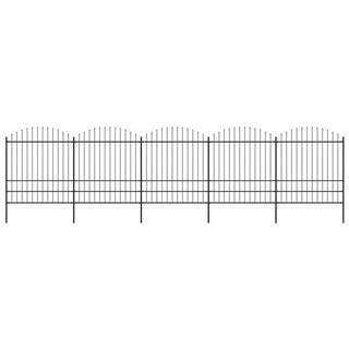 Vidaxl Záhradný plot s hrotmi,  oceľ (1, 75-2)x8, 5 m,  čierny